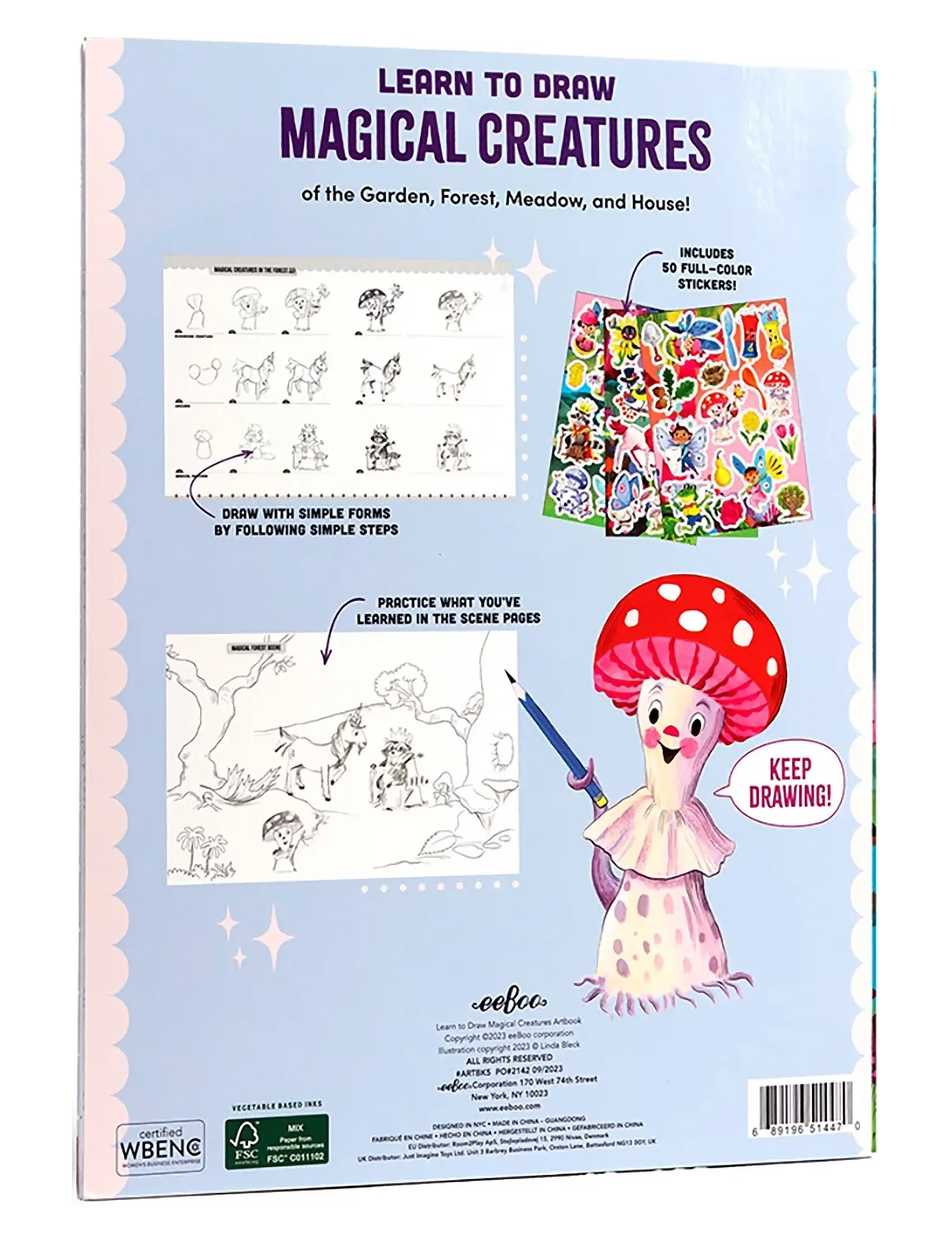 Eeboo - Learn to Draw - Magical Creatures - male- & kreabøger - multi - 1