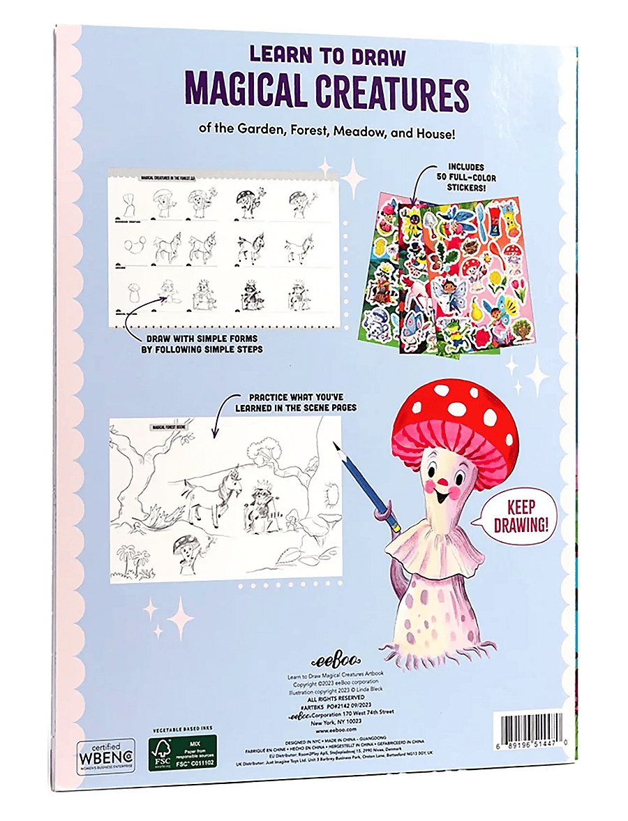 Eeboo - Learn to Draw - Magical Creatures - värvimis- & käsitööraamatud - multi - 1