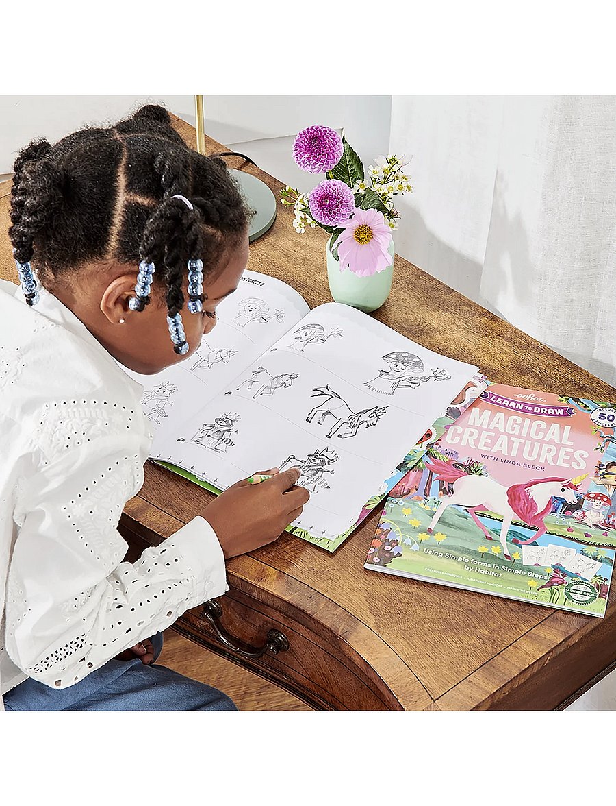 Eeboo - Learn to Draw - Magical Creatures - värvimis- & käsitööraamatud - multi - 4