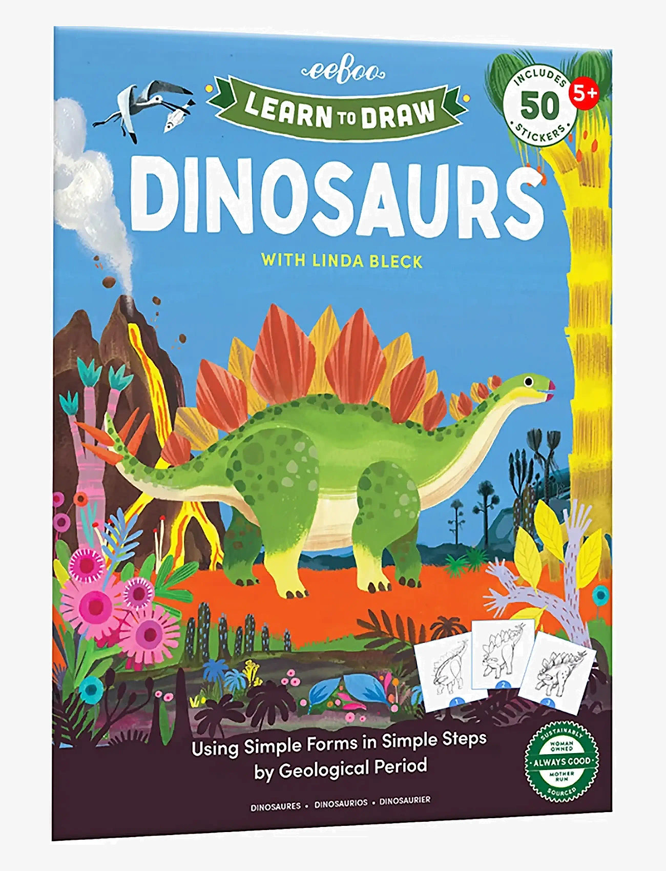 Eeboo - Learn to Draw - Dinosaurs - väritys- askartelukirjat - multi - 0