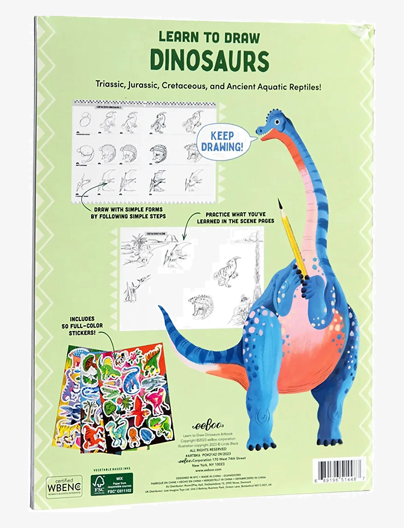 Eeboo - Learn to Draw - Dinosaurs - väritys- askartelukirjat - multi - 1