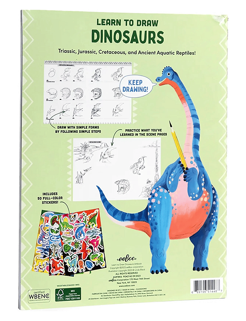 Eeboo - Learn to Draw - Dinosaurs - mal- & bastelbücher - multi - 1