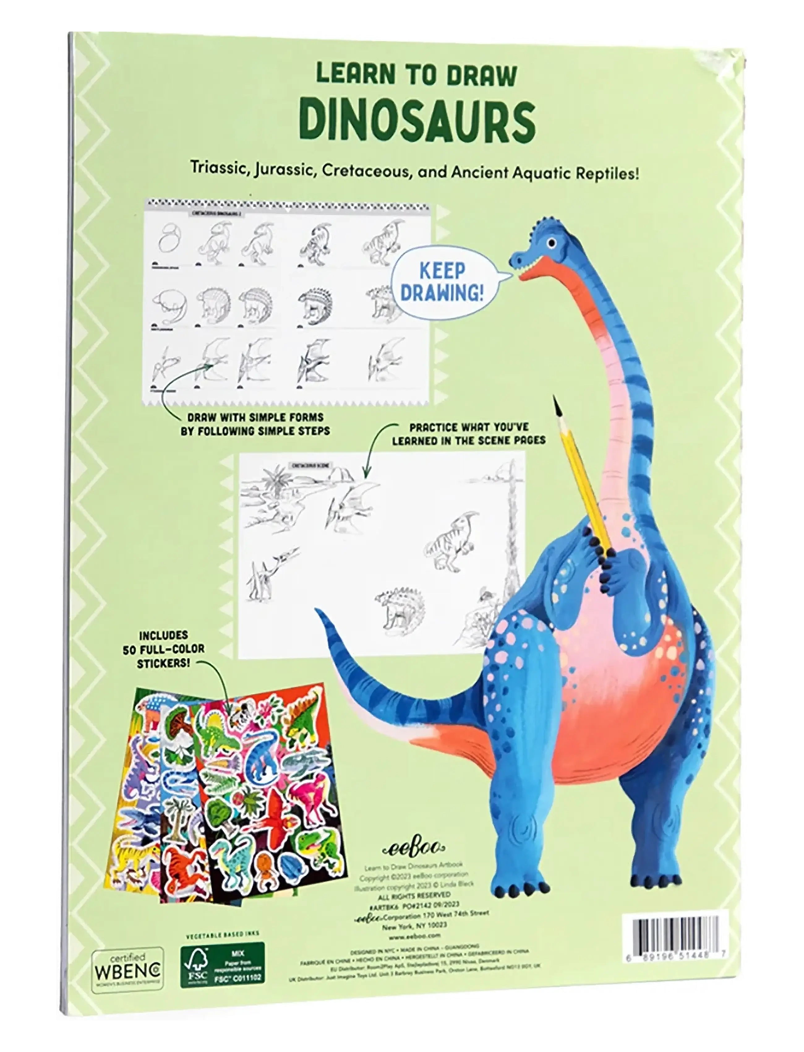 Eeboo - Learn to Draw - Dinosaurs - coloring & craft books - multi - 1