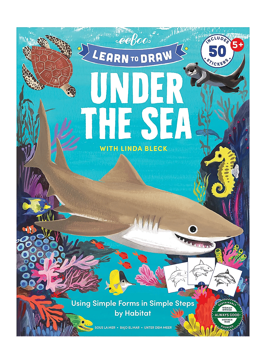 Eeboo - Learn to Draw - Under the Sea - värvimis- & käsitööraamatud - multi - 0