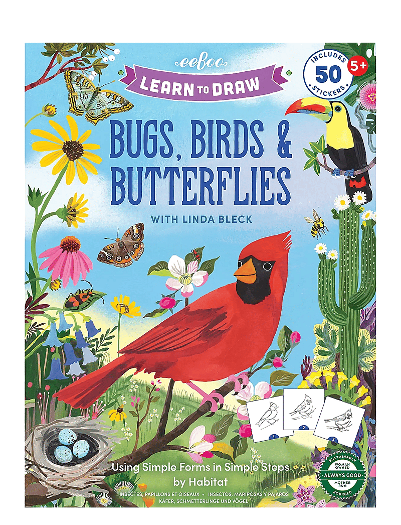 Eeboo - Learn to Draw - Bugs, Birds & Butterflies - multi - 0
