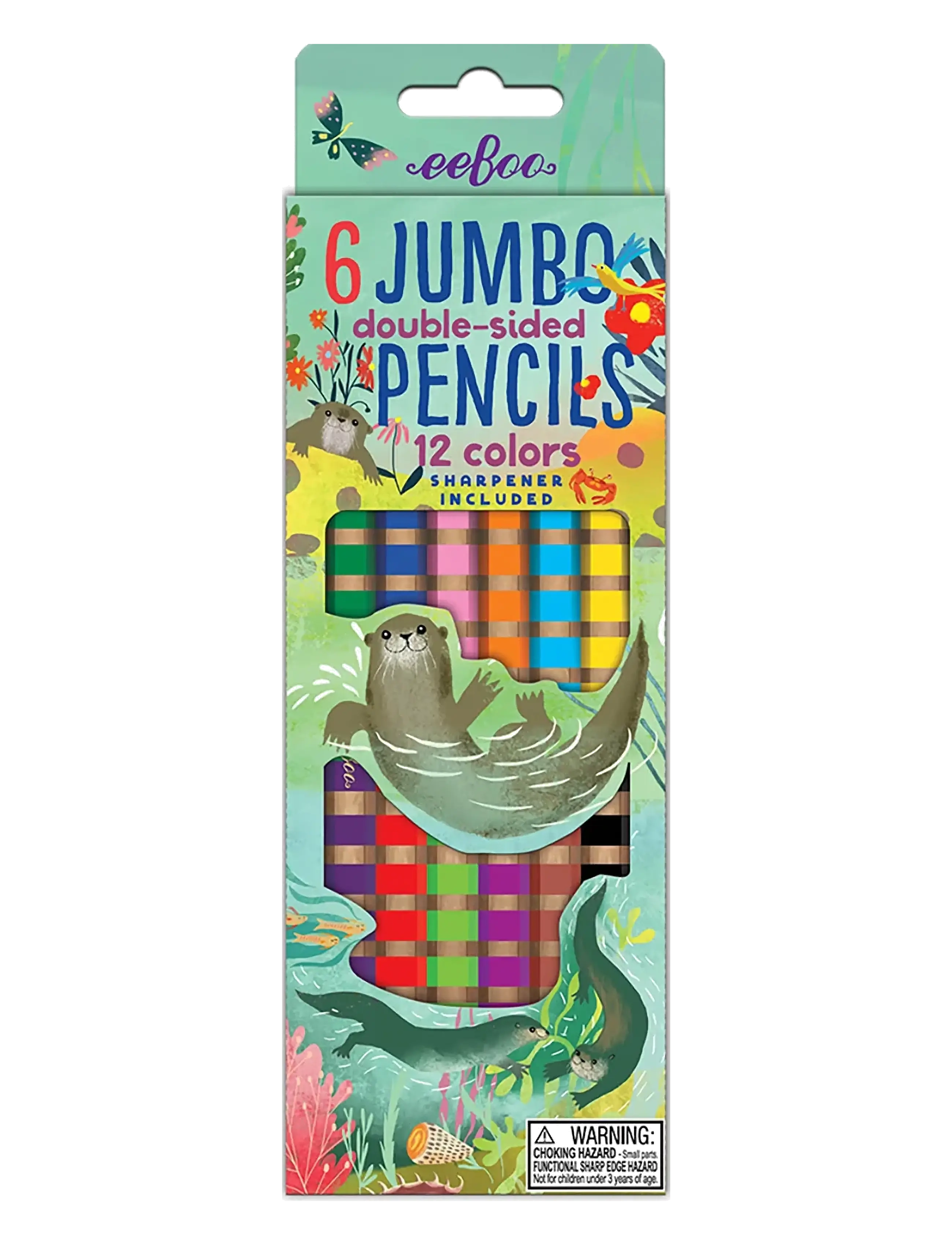EEBOO 6 Double-Sided Jumbo Pencils Patterned - One Size - Kinder