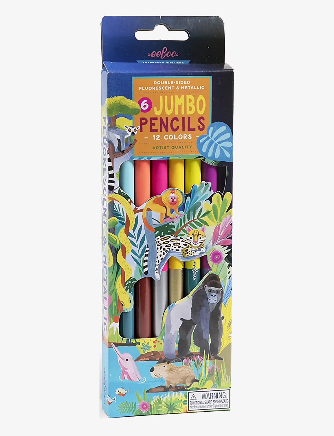 Eeboo - 6 Jumbo Pencils - Rainforest - Neon/metallic - pencils - multi - 0