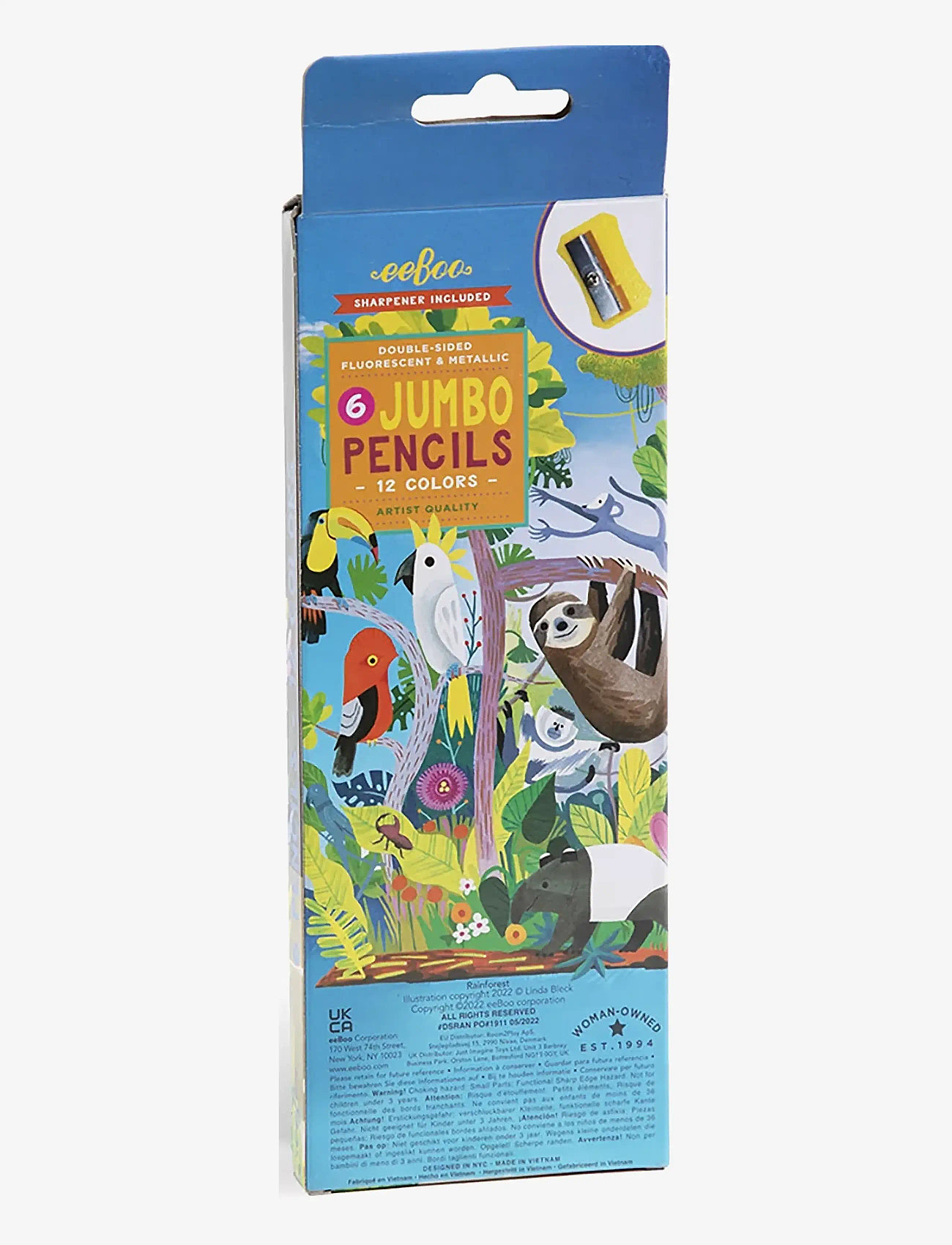 Eeboo - 6 Jumbo Pencils - Rainforest - Neon/metallic - pencils - multi - 1