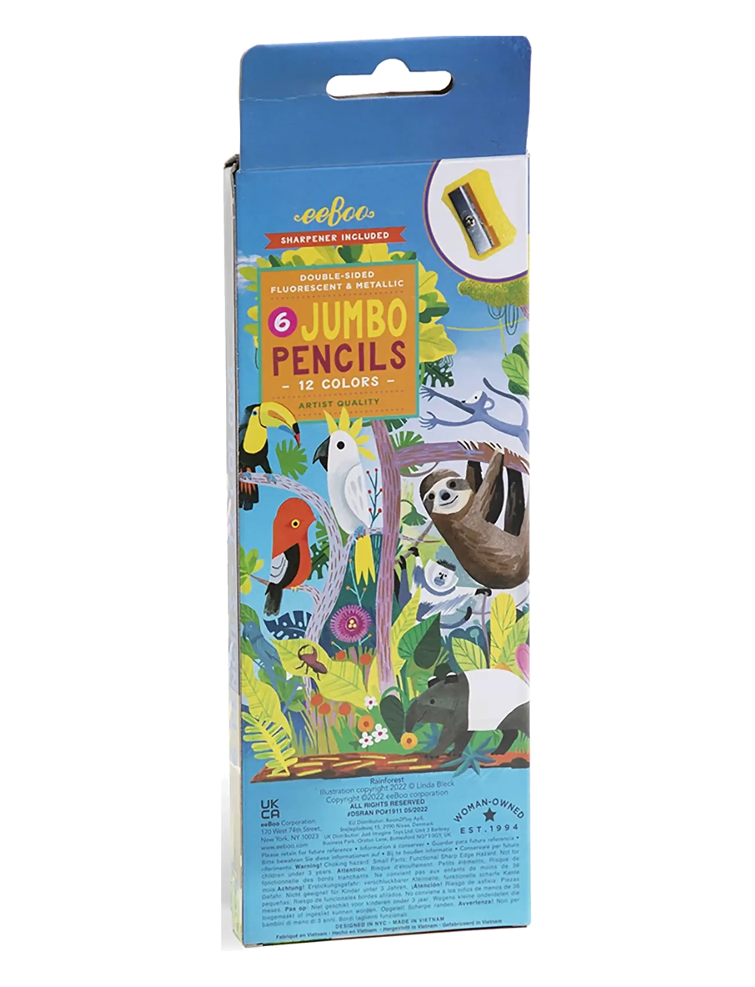 Eeboo - 6 Jumbo Pencils - Rainforest - Neon/metallic - pencils - multi - 1