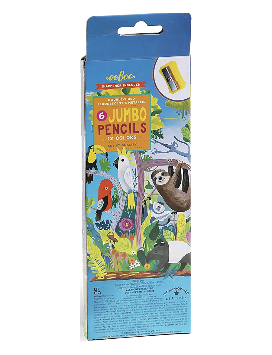 Eeboo - 6 Jumbo Pencils - Rainforest - Neon/metallic - pliiatsid - multi - 1