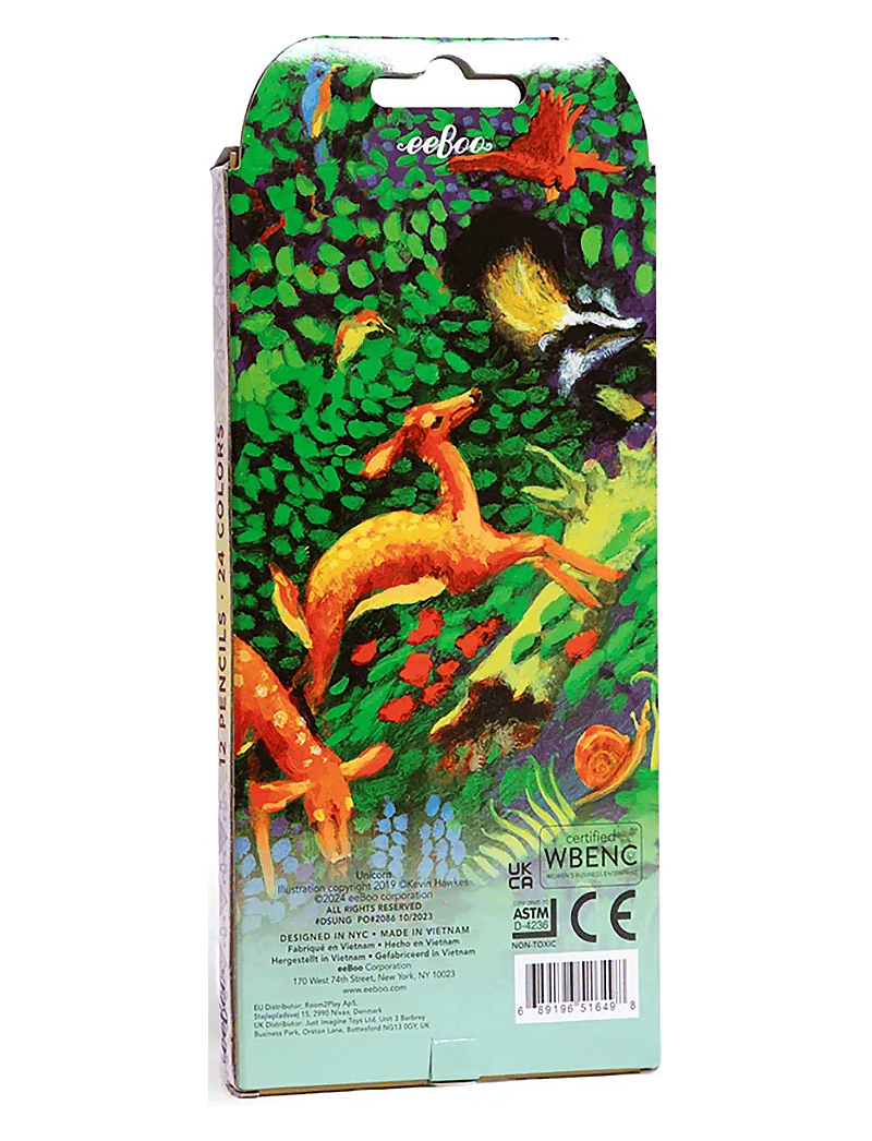 Eeboo - 12 Colour Pencils - Double Sided Neon Metallic - Unicorn Garden - värvipliiatsid - multi - 1