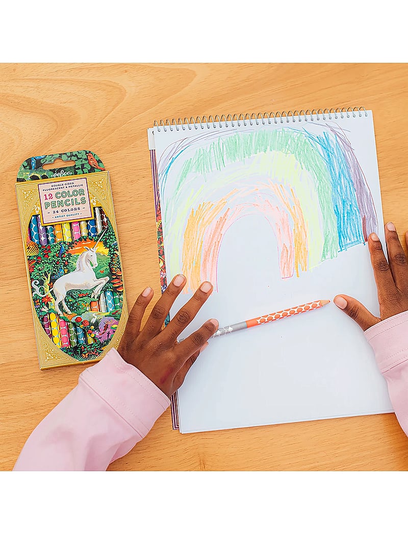 Eeboo - 12 Colour Pencils - Double Sided Neon Metallic - Unicorn Garden - värvipliiatsid - multi - 2