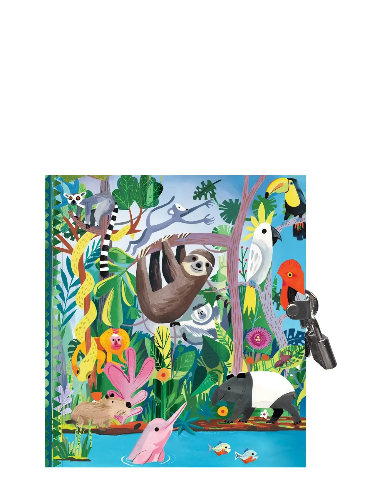 EEBOO Diary With Lock - Rainforest Patterned - One Size - Kinder