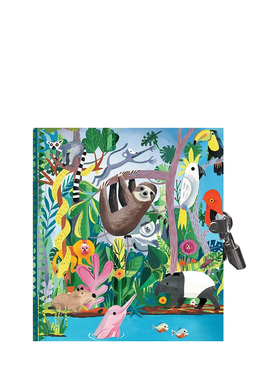 Eeboo - Diary with Lock - Rainforest - mal- & bastelbücher - multi - 1