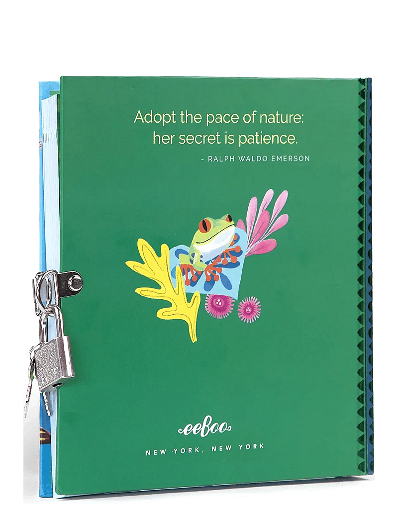 Eeboo - Diary with Lock - Rainforest - värvimis- & käsitööraamatud - multi - 1
