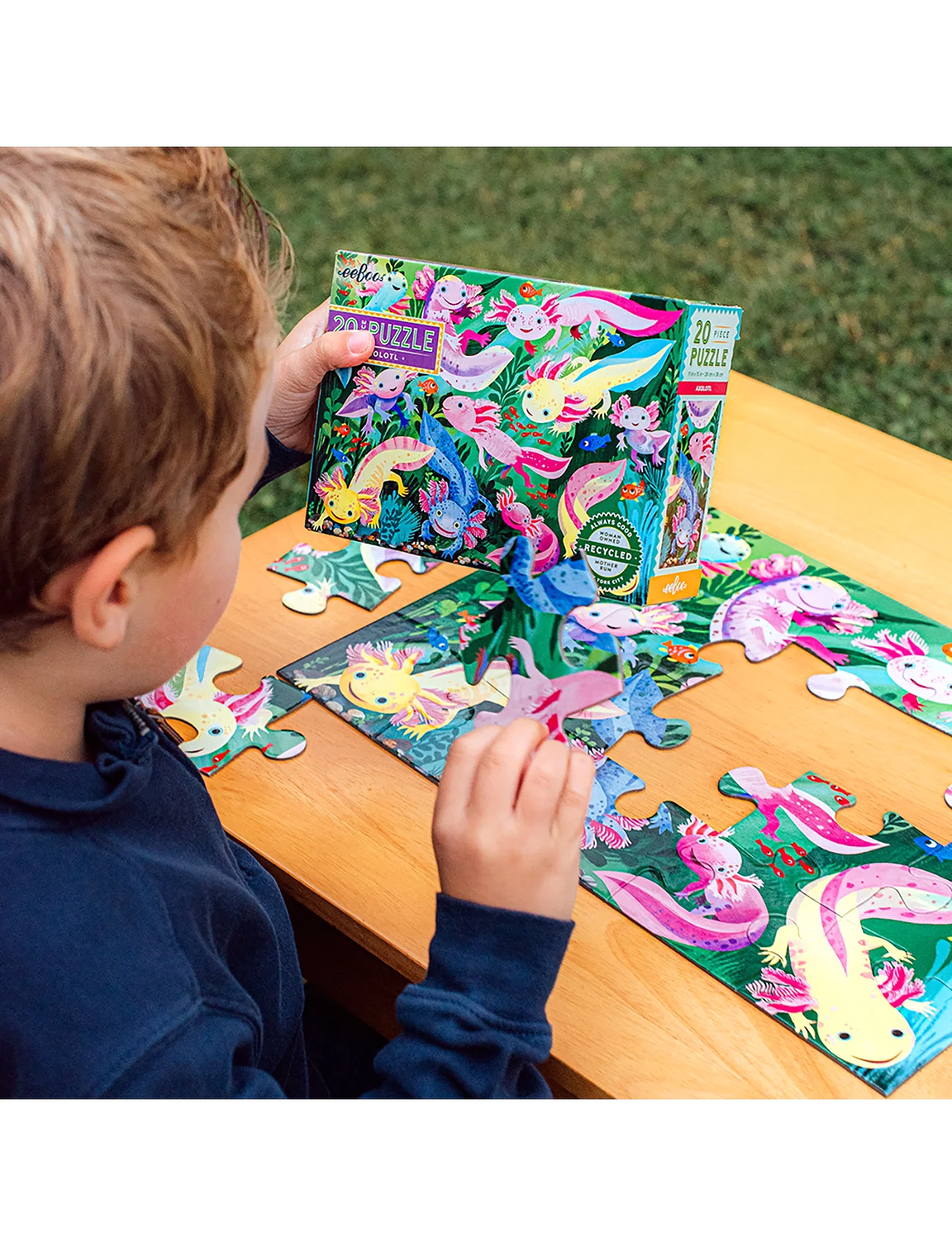 Eeboo Puzzle 20 Pcs - Axolotl, One Size, Multi/patterned, Puslespil > Klassiske Puslespil, Børn