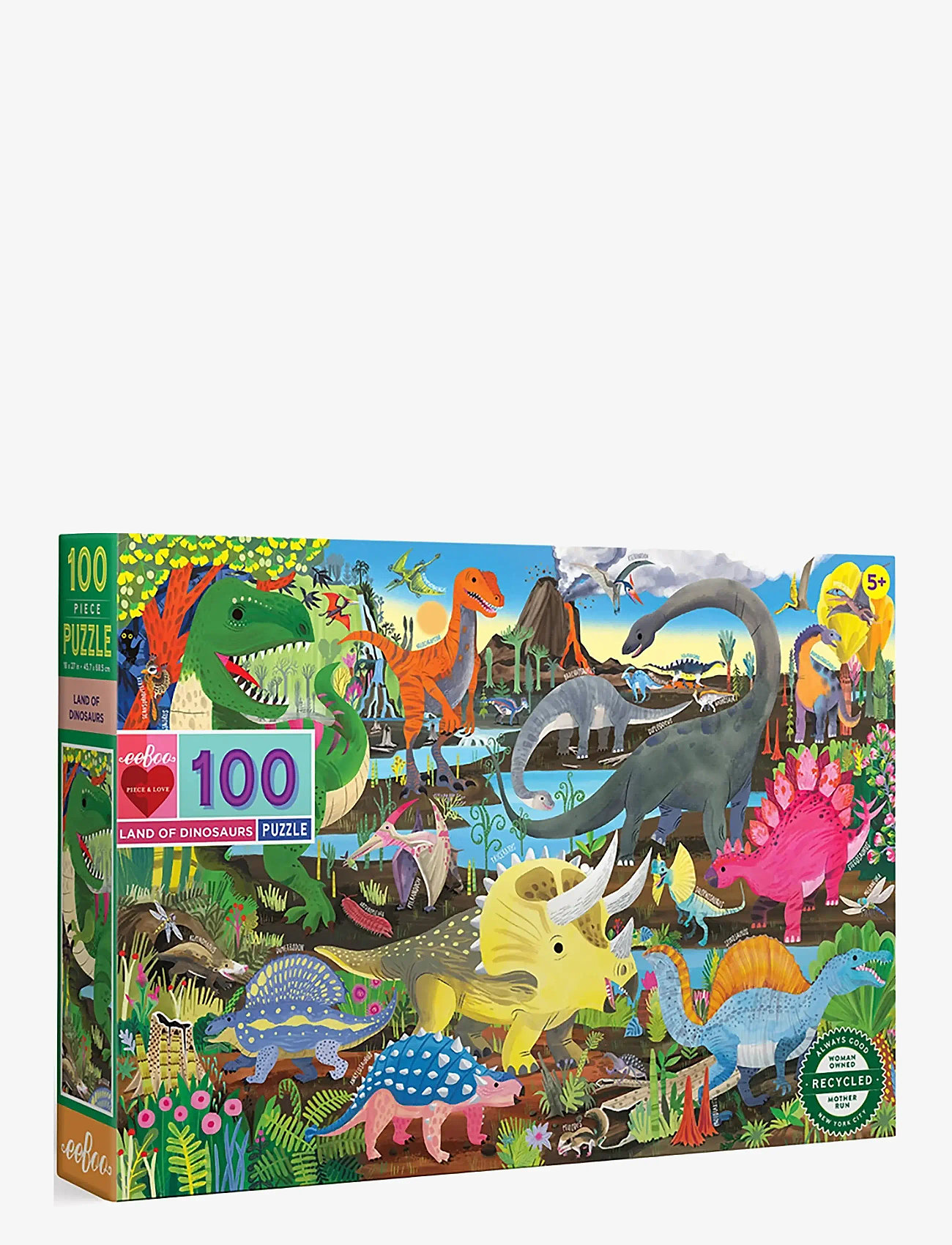 Eeboo - Puzzle 100 pcs - Land of Dinosaurs - klassiset palapelit - multi - 1