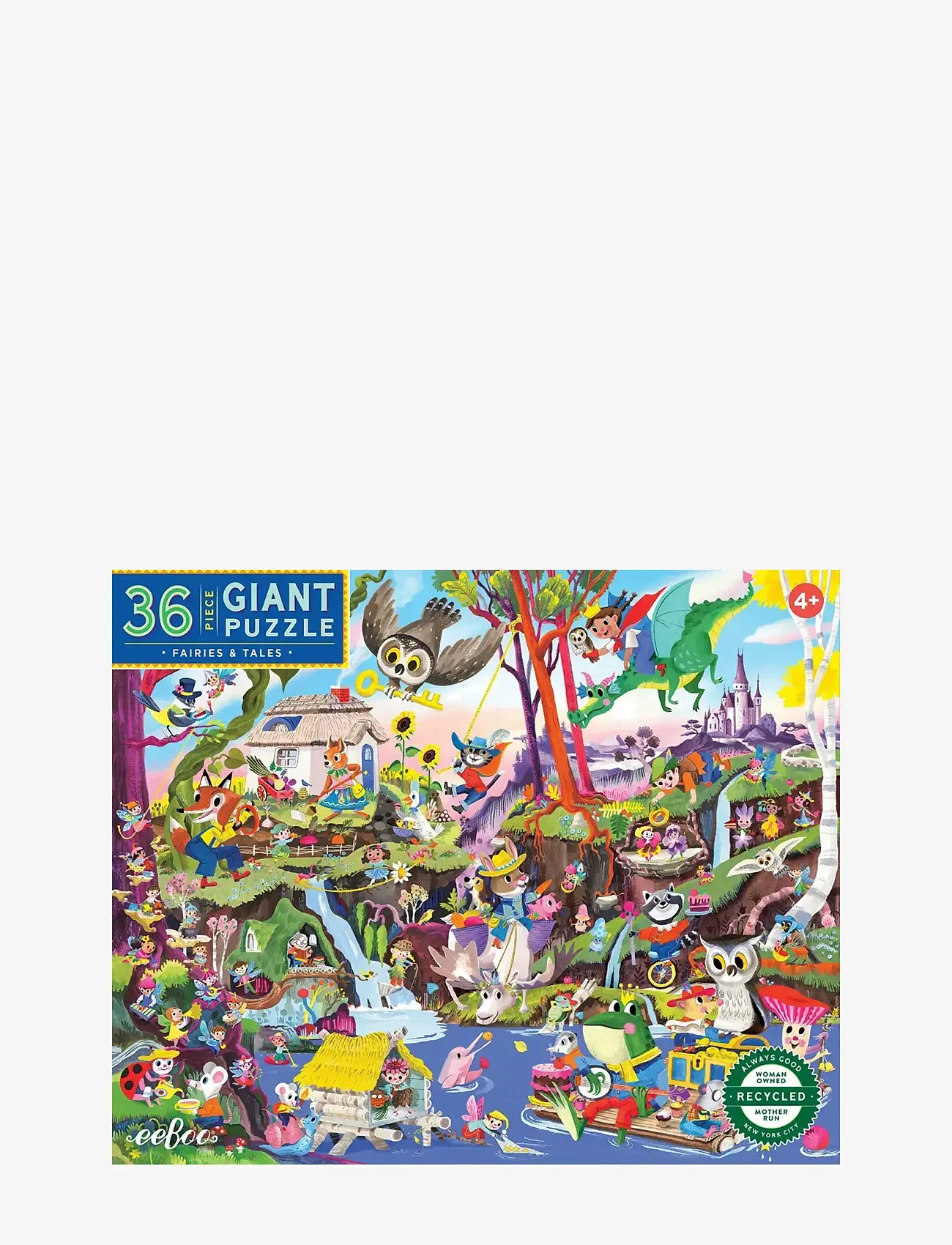 Eeboo - Giant Puzzle 36 pcs - Fairies & Tales - klassiske puslespil - multi - 0