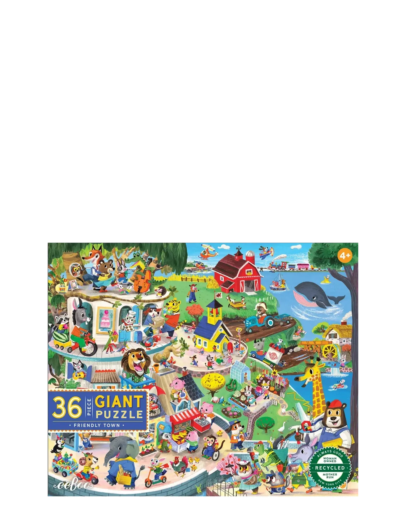 Eeboo Giant Puzzle 36 Pcs - Friendly Town, One Size, Multi/patterned, Puslespil > Klassiske Puslespil, Børn