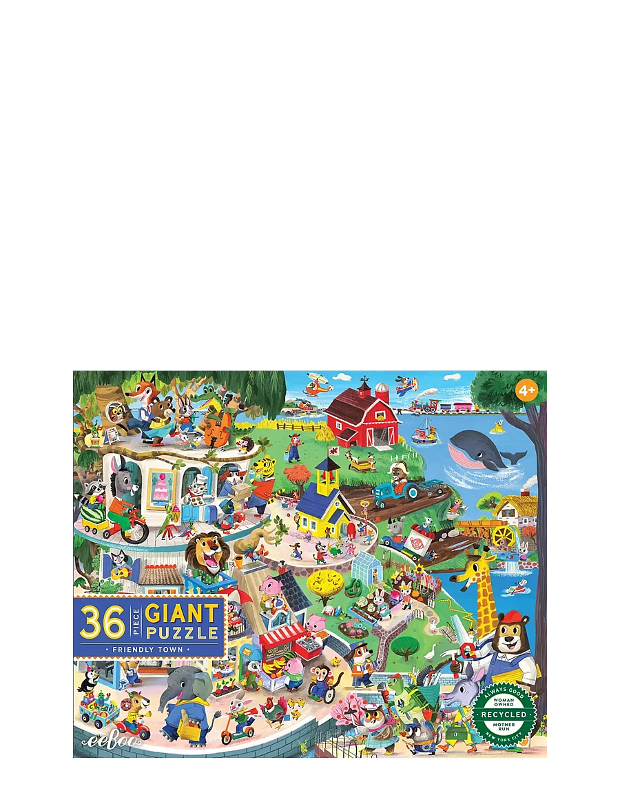 Eeboo - Giant Puzzle 36 pcs - Friendly Town - klassikalised pusled - multi - 0