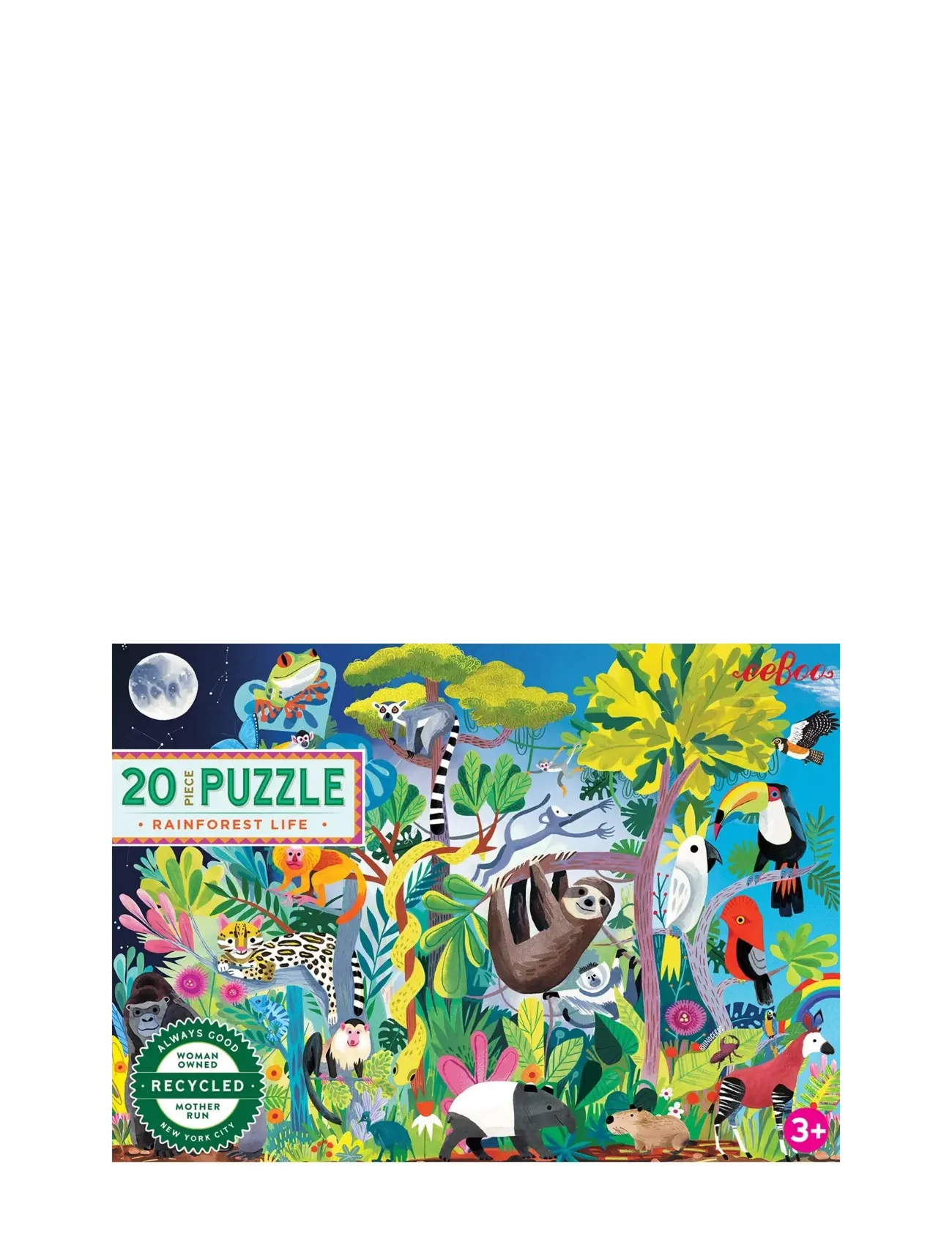 Eeboo Puzzle 20 Pcs Rainforest Life, One Size, Puzzles, Mehrfarbig/gemustert - Classic Kinder