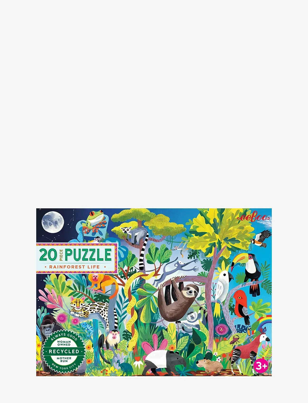 Eeboo - Puzzle 20 pcs - Rainforest Life - classic puzzles - multi - 0