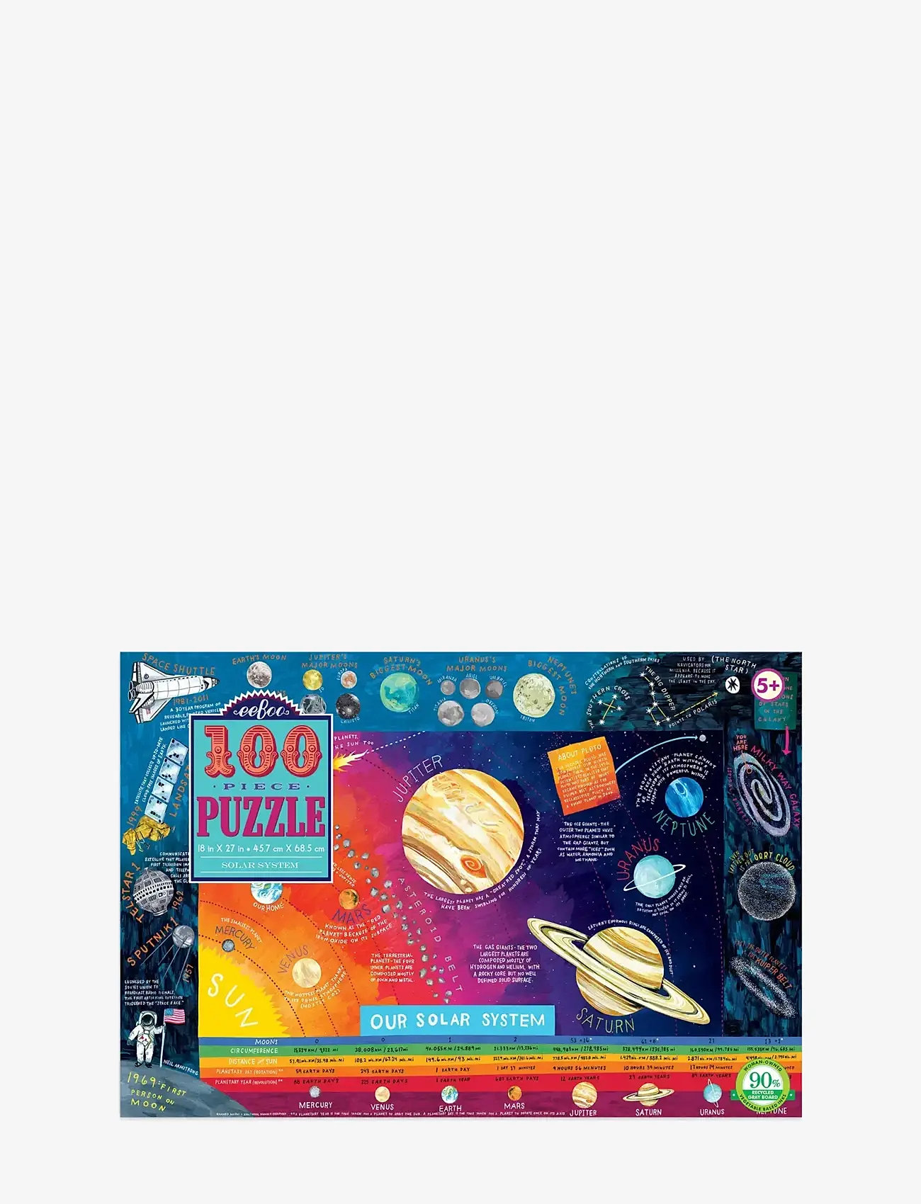Eeboo - Solar System 100 Pc Puzzle - klassiske puslespil - multi - 0
