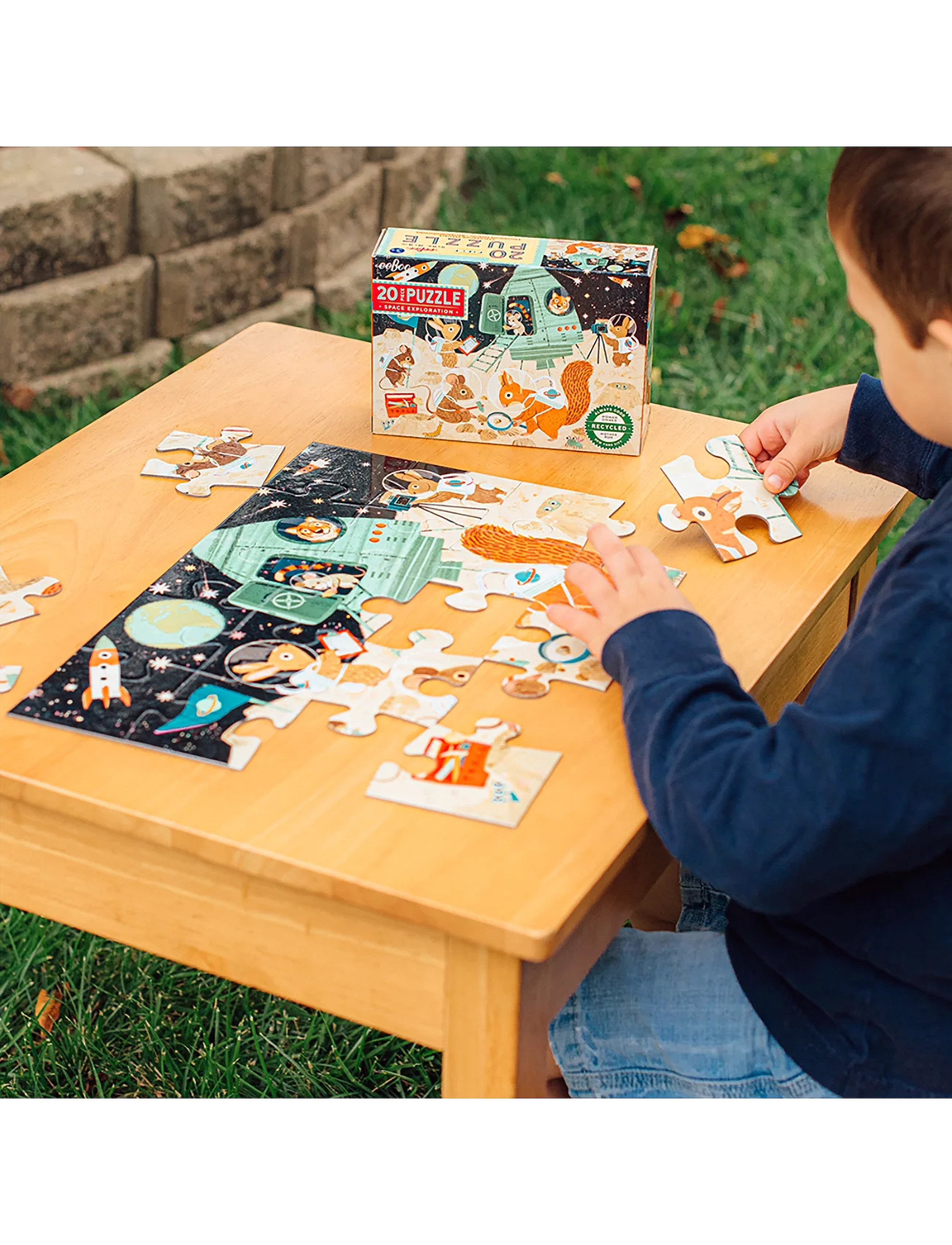 Eeboo Puzzle 20 Pcs - Space Exploration, One Size, Multi/patterned, Puslespil > Klassiske Puslespil, Børn