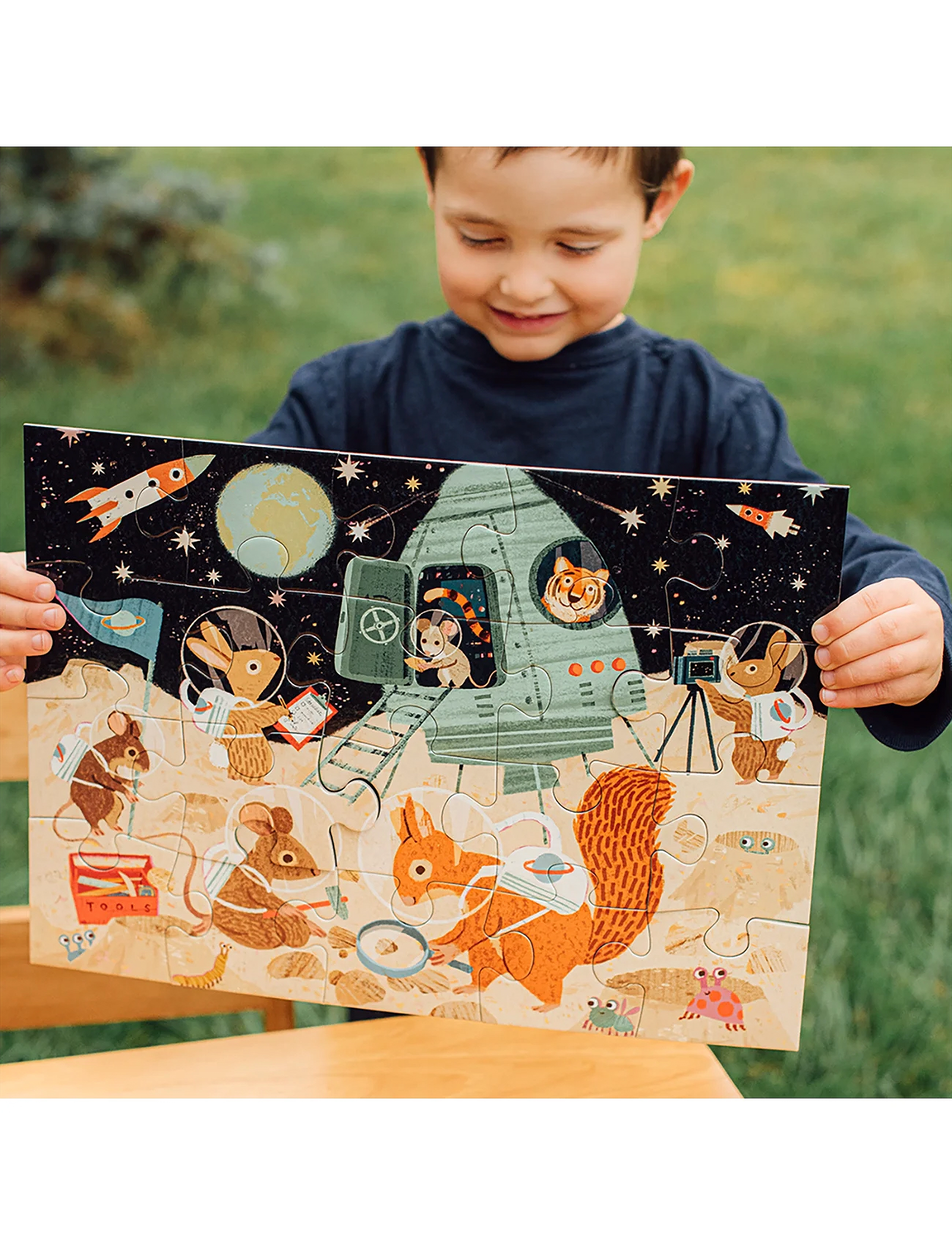 Eeboo - Puzzle 20 pcs - Space Exploration - klassiske puslespill - multi - 3