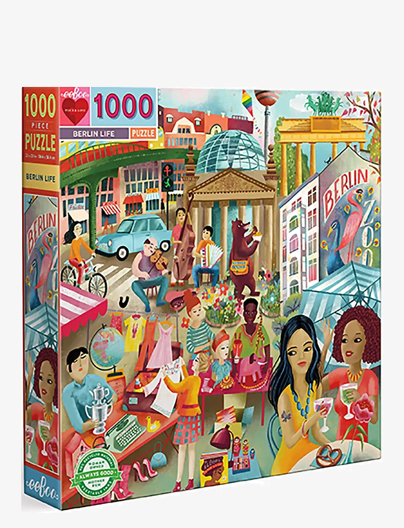 Eeboo - Puzzle 1000 pcs - Berlin Life - klassísk púsl - multi - 1