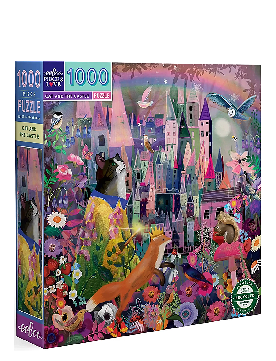 Eeboo - Puzzle 1000 pcs - Cat and Castle - klassische puzzles - multi - 1
