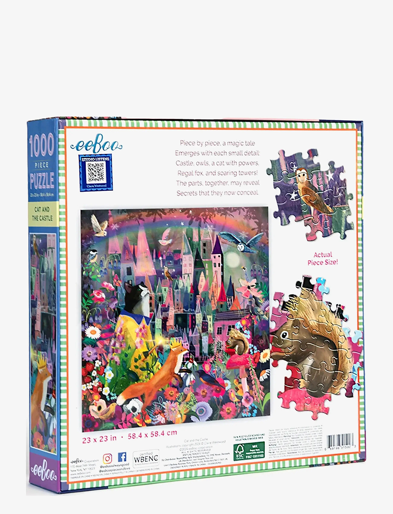 Eeboo - Puzzle 1000 pcs - Cat and Castle - klassikalised pusled - multi - 2