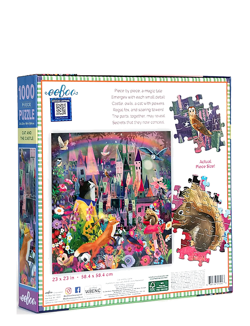 Eeboo - Puzzle 1000 pcs - Cat and Castle - klassikalised pusled - multi - 2