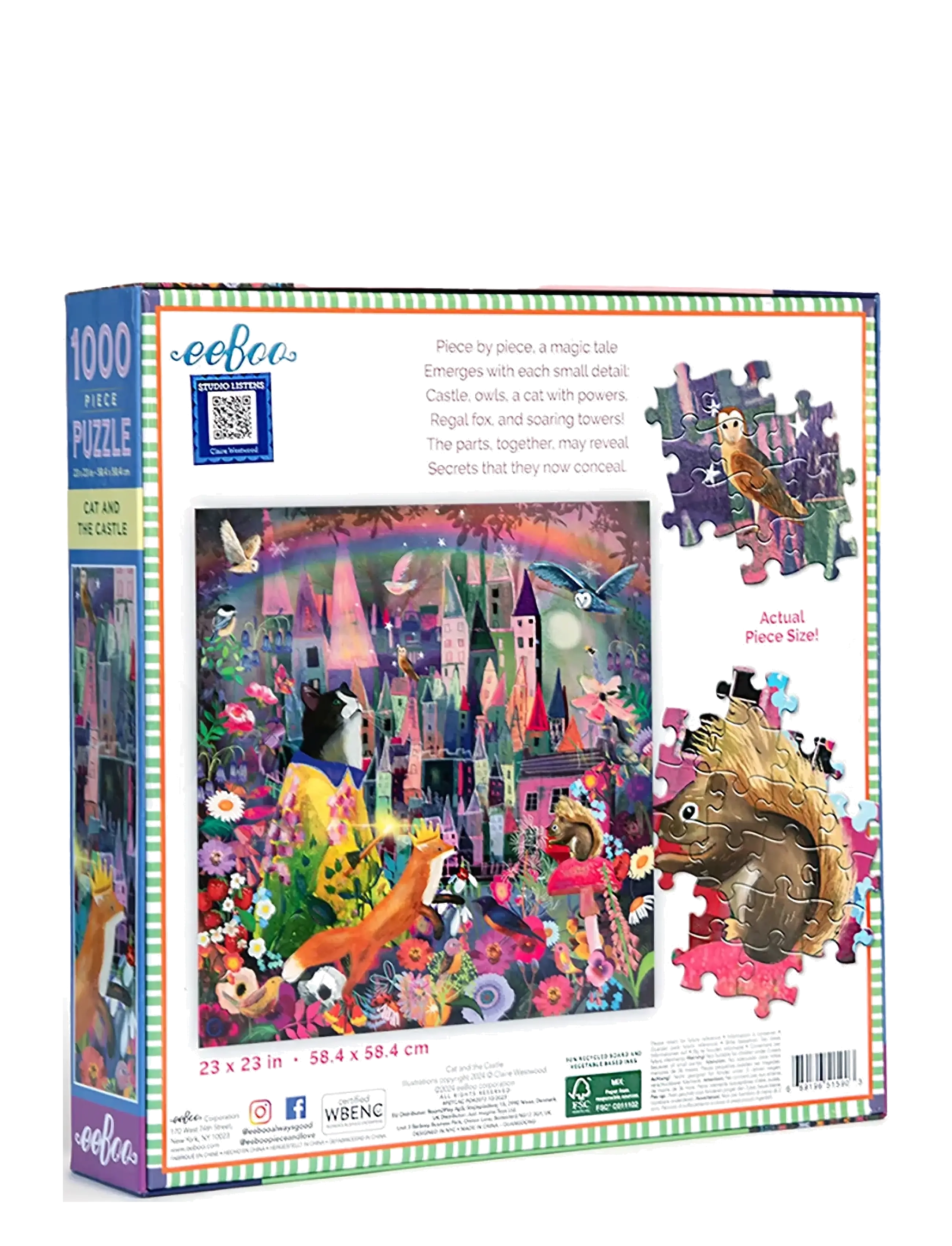 Eeboo - Puzzle 1000 pcs - Cat and Castle - klassische puzzles - multi - 2