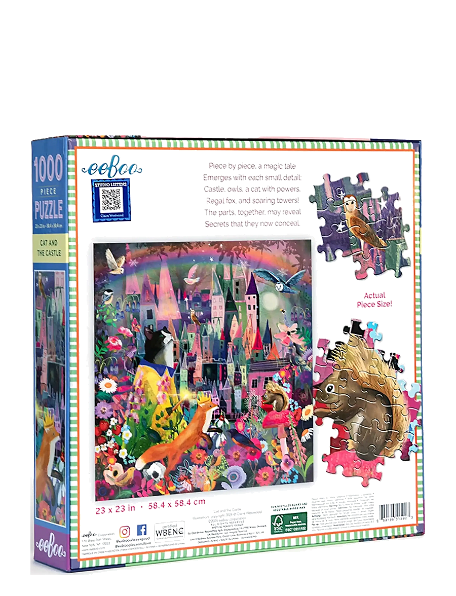 Eeboo - Puzzle 1000 pcs - Cat and Castle - klassische puzzles - multi - 2