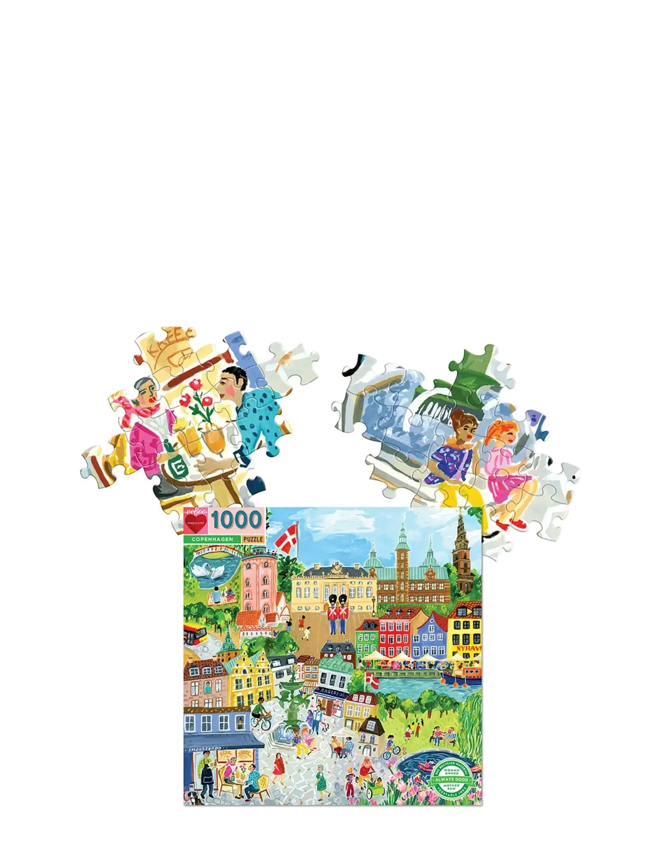 Eeboo - Puzzle 1000 pcs - Copenhagen - klassísk púsl - multi - 1