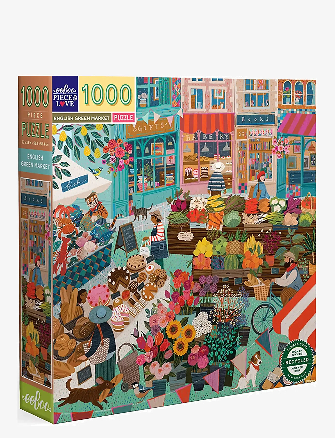 Eeboo - Puzzle 1000 pcs - English Green Market - classic puzzles - multi - 2