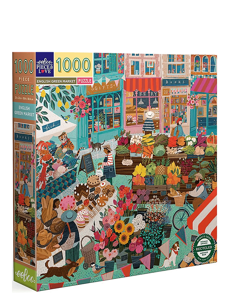 Eeboo - Puzzle 1000 pcs - English Green Market - klassikalised pusled - multi - 2