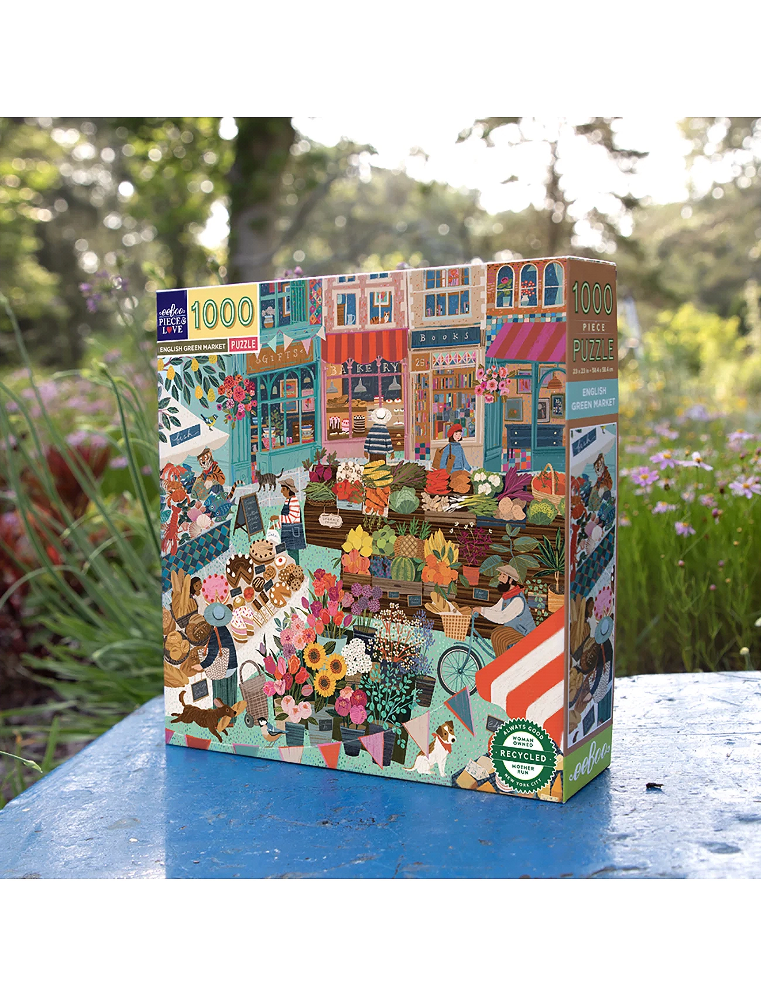 Eeboo Puzzle 1000 Pcs English Green Market, Børn, Classic Puslespil, Multi/mønstret, Str: ONE SIZE