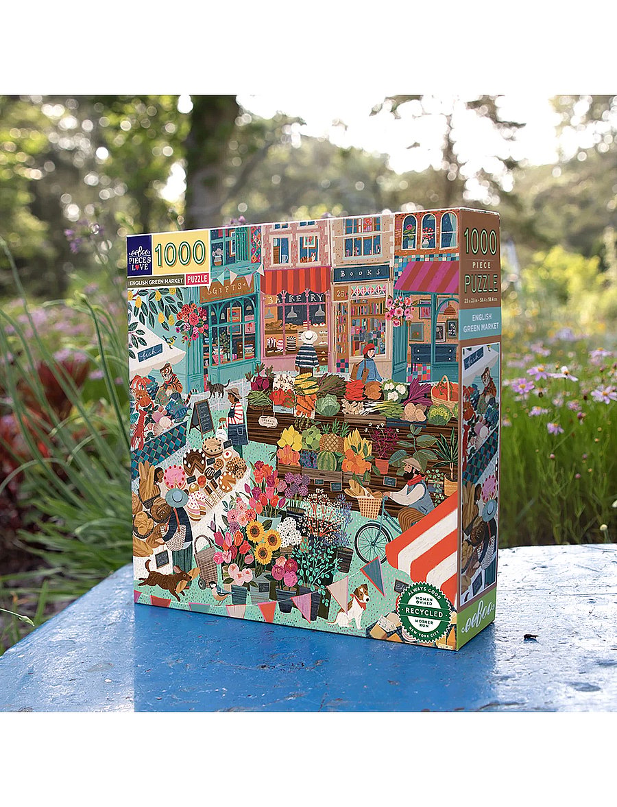 Eeboo - Puzzle 1000 pcs - English Green Market - klassikalised pusled - multi - 0