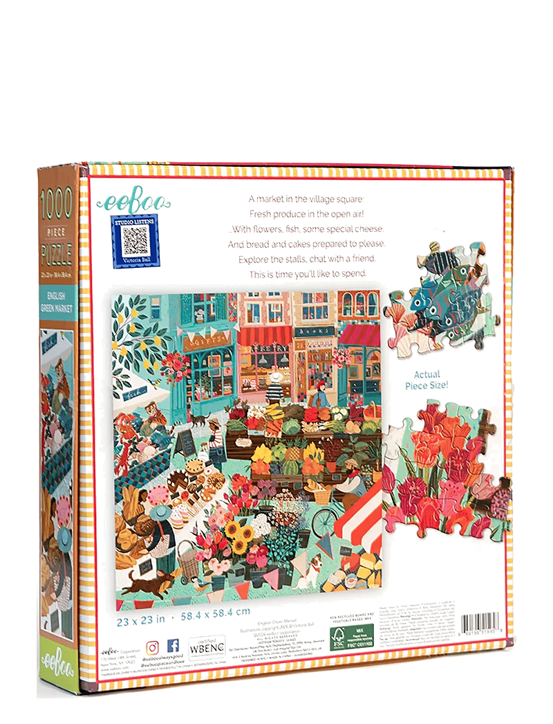 Eeboo - Puzzle 1000 pcs - English Green Market - klassische puzzles - multi - 2