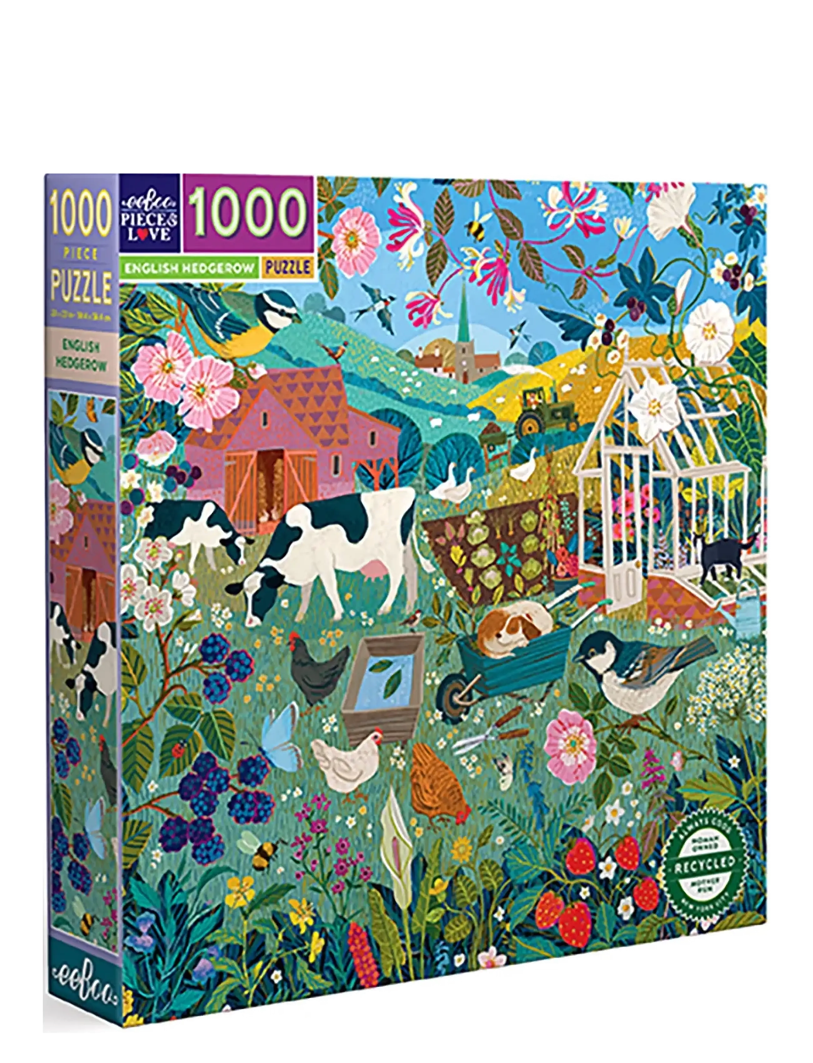Eeboo - Puzzle 1000 pcs - English Hedgerow - pussel - multi - 2