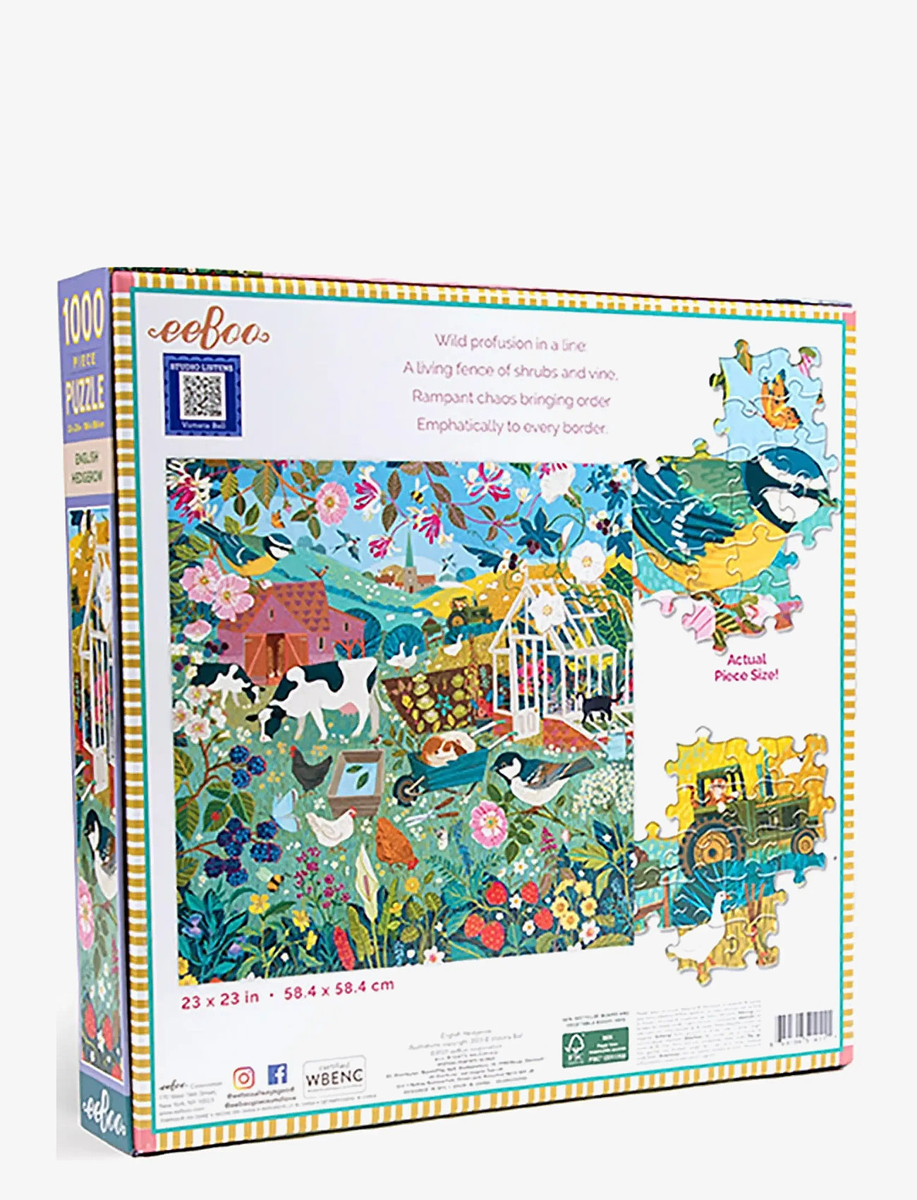 Eeboo - Puzzle 1000 pcs - English Hedgerow - klassikalised pusled - multi - 3