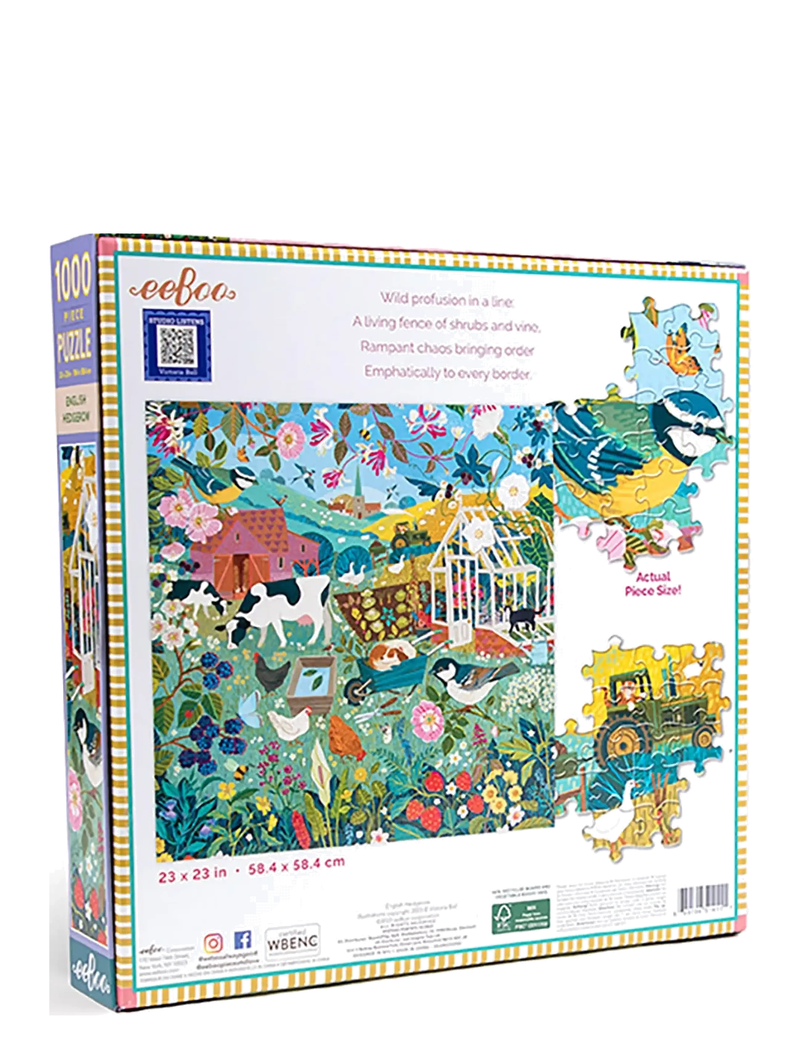Eeboo - Puzzle 1000 pcs - English Hedgerow - klassische puzzles - multi - 3