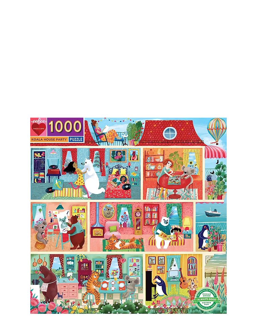 Eeboo - Puzzle 1000 pcs - Koala House Party - klassikalised pusled - multi - 0