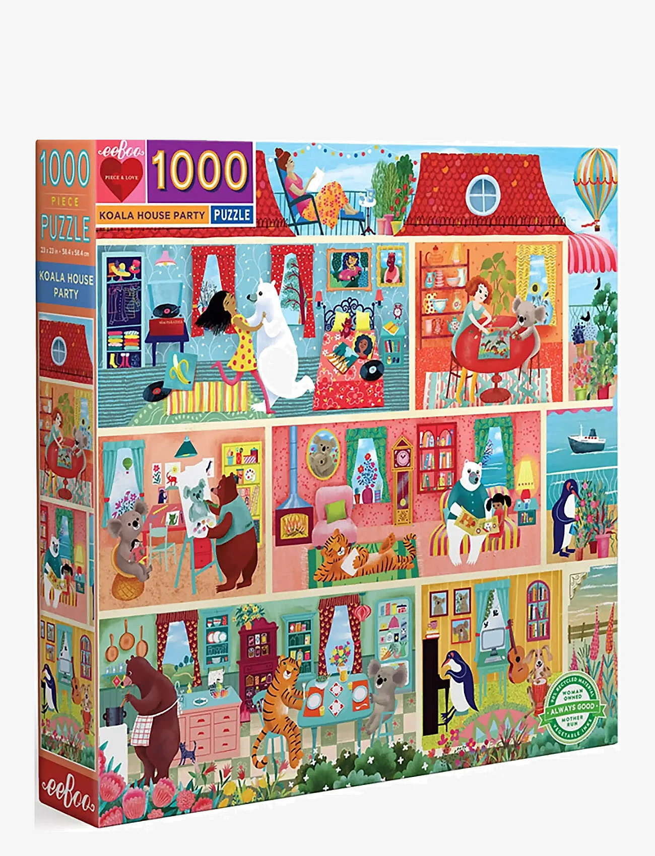Eeboo - Puzzle 1000 pcs - Koala House Party - classic puzzles - multi - 1