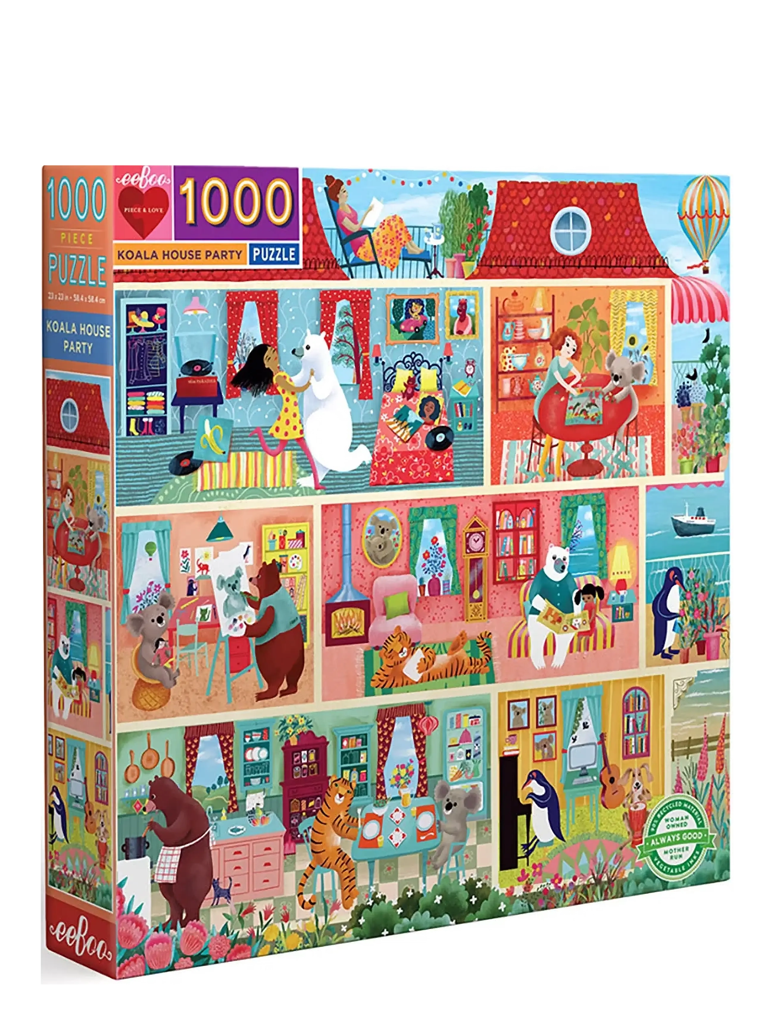 Eeboo - Puzzle 1000 pcs - Koala House Party - klassikalised pusled - multi - 1