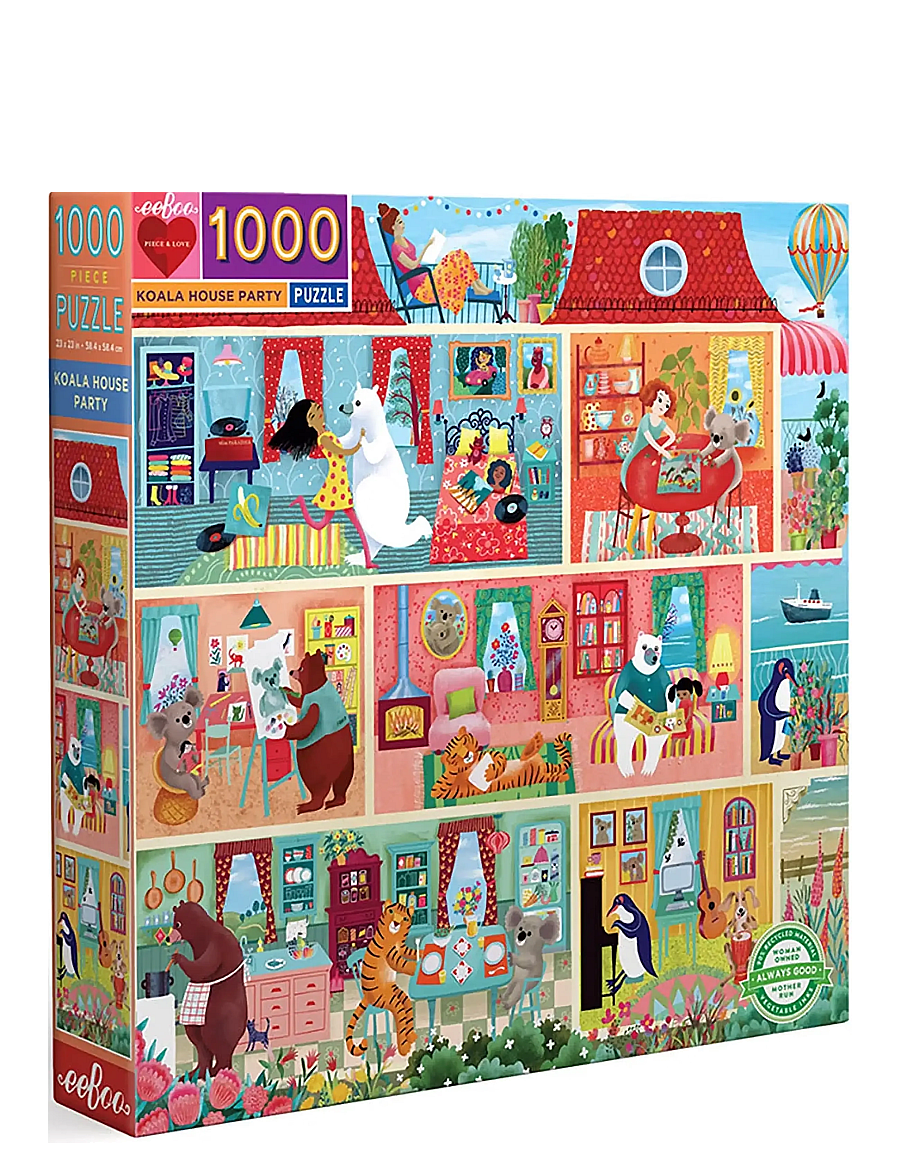 Eeboo - Puzzle 1000 pcs - Koala House Party - klassikalised pusled - multi - 1