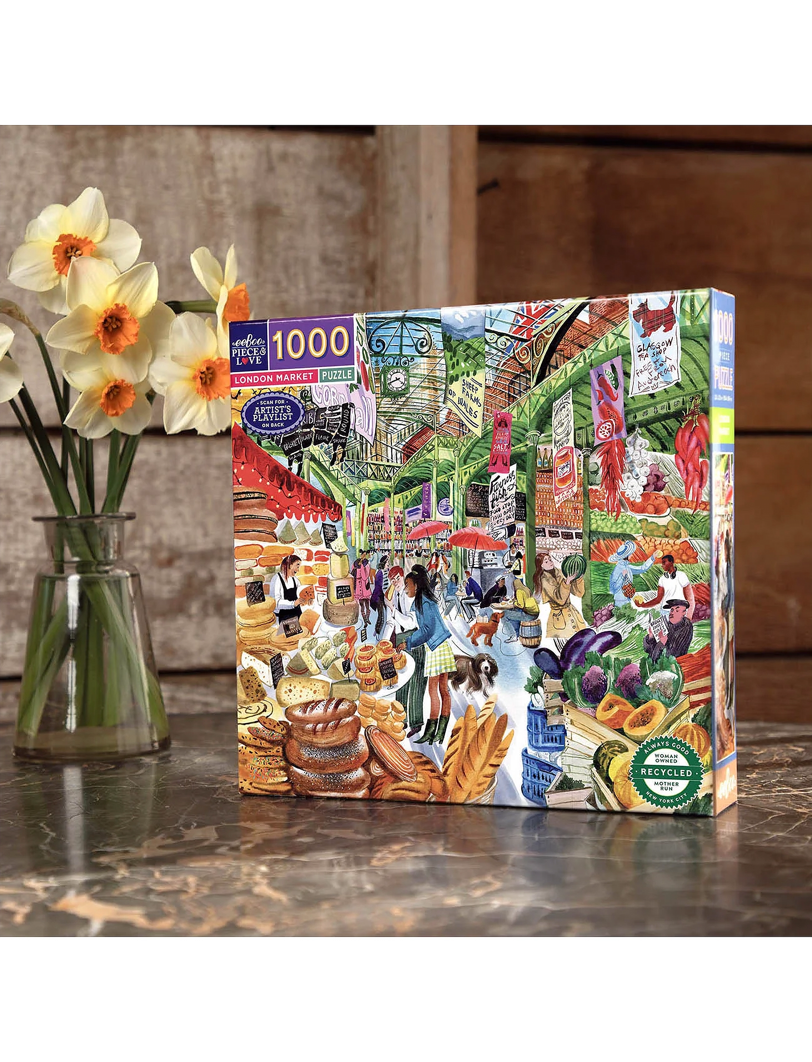 Eeboo Puzzle 1000 Pcs - London Market, One Size, Multi/patterned, Puslespil > Klassiske Puslespil, Børn