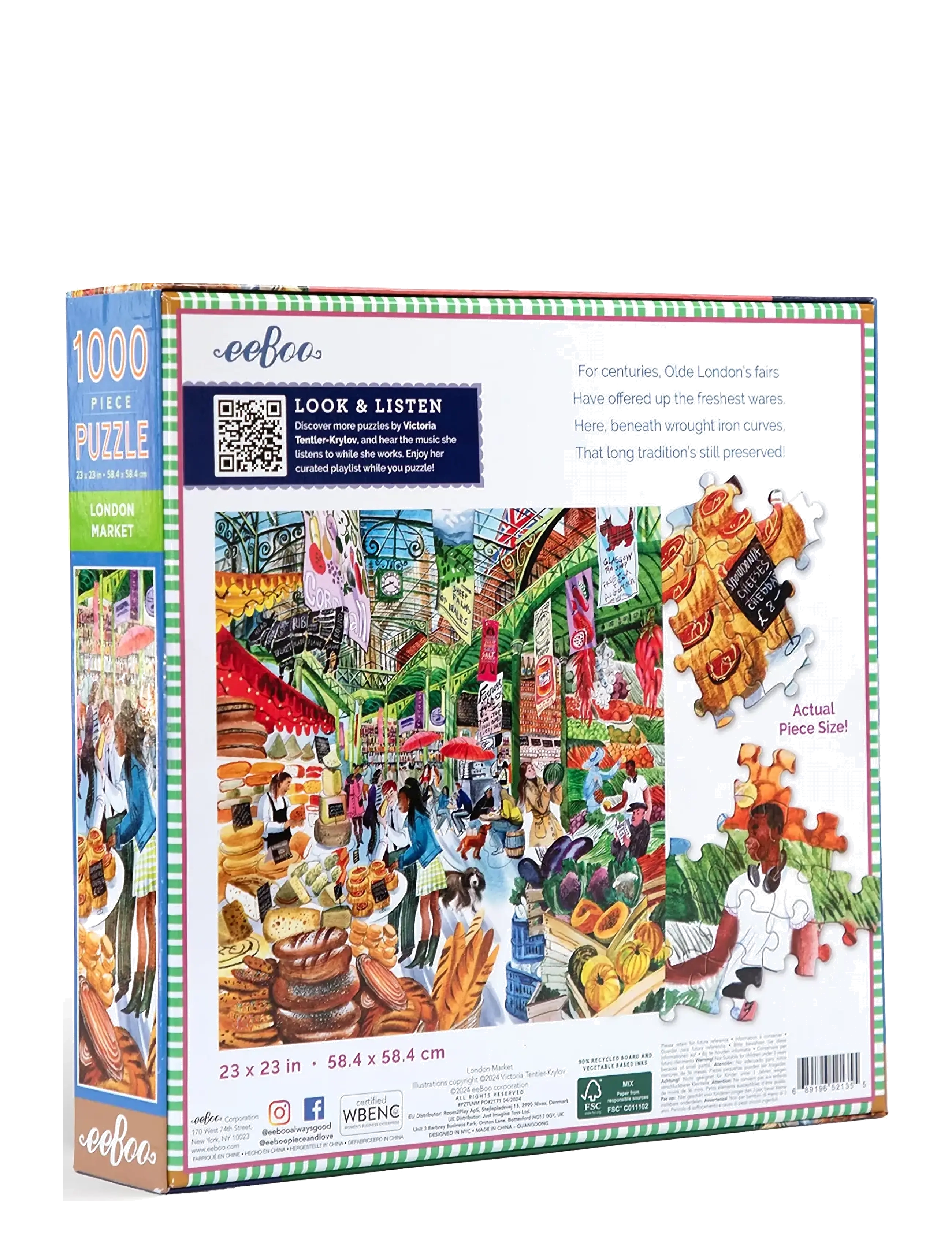 Eeboo - Puzzle 1000 pcs - London Market - klassiske puslespill - multi - 3